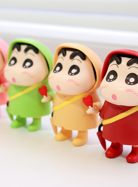 可爱雨衣小新桌面桌面摆件可爱