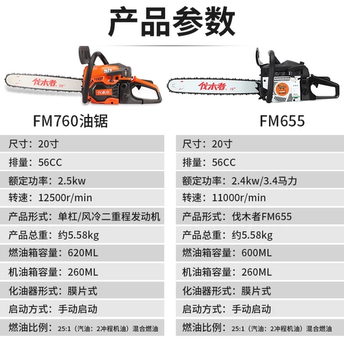 Zhongjian Limaderer 656 Oil Oil Sawing подличная подлинная 20 -дюймовая нефть в соответствии с бензиновой цепью, пила