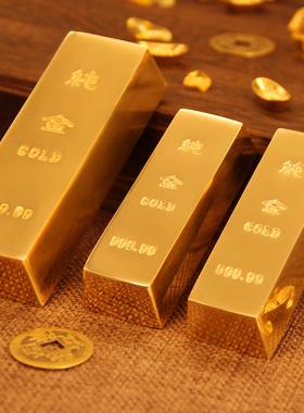 纯黄铜实心金条摆件开业礼品