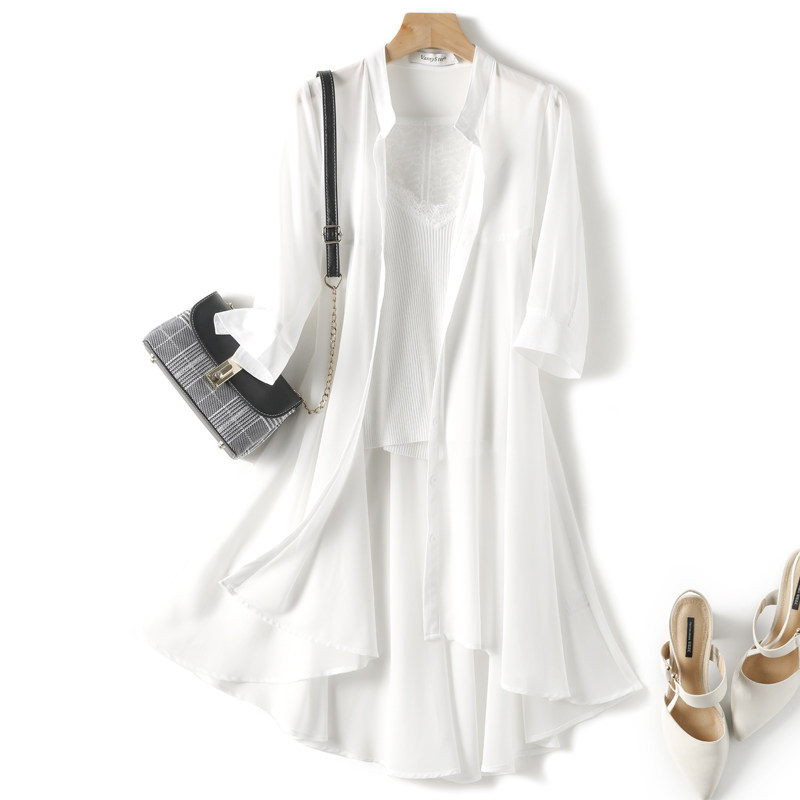 中长款雪纺2020夏季新款宽松防晒衣 维妮司特女装蕾丝衫/雪纺衫