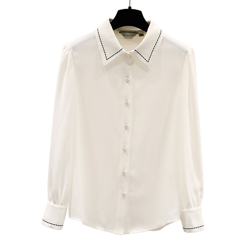 2021年秋季新款韩版长袖雪纺衬衫 维妮司特女装蕾丝衫/雪纺衫