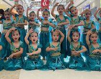 New flower children play out to serve Xinjiang Dance Jasmine Princess Dresses Skirt West Belly Leather Dance Dress 61