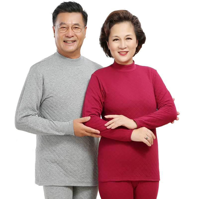 AB保暖内衣男士纯棉加厚老年中高领三层加厚全棉毛衫女士秋衣秋裤,淘宝优惠券,粉丝福利购,淘宝优惠卷