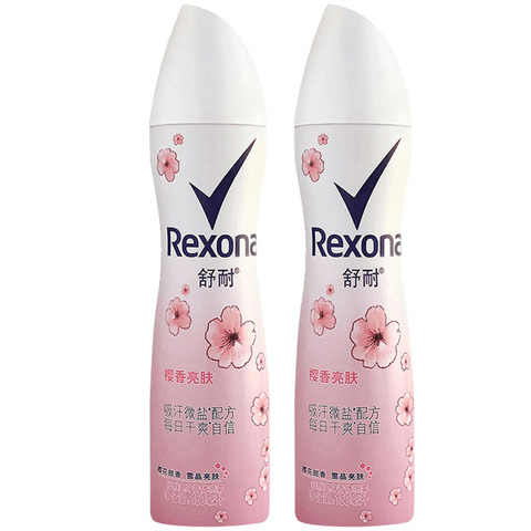 Rexona/舒耐爽身喷雾男女士香水持续淡香腋下舒爽清新150ml*2瓶装