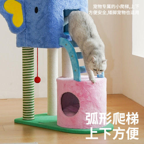 zeze猫爬架猫窝猫树一体通天柱跳台大型保暖猫窝不占地猫咪用品 - 图2