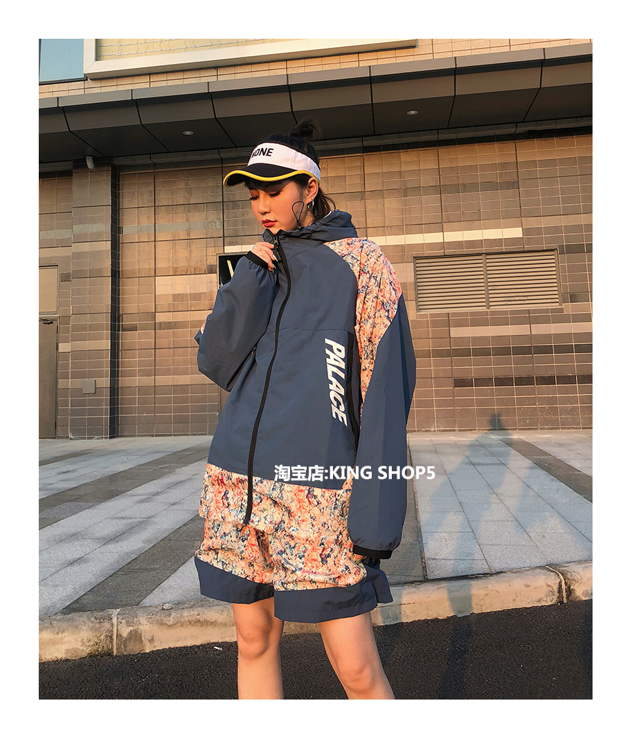 拼色拼接字母 休闲账动拉链冲锋衣夹克外套男女潮 LOGO PALACE 18SS 拼色拼接字母 休闲账动拉链冲锋衣夹克外套男女潮 LOGO PALACE 18SS