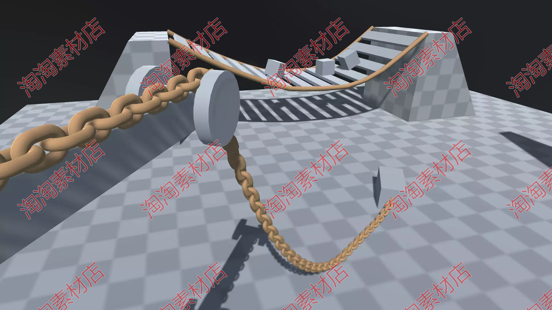 Unity3d Rope Minikit 2.0.0物理特性绳子索桥起重机秋千模拟-图0