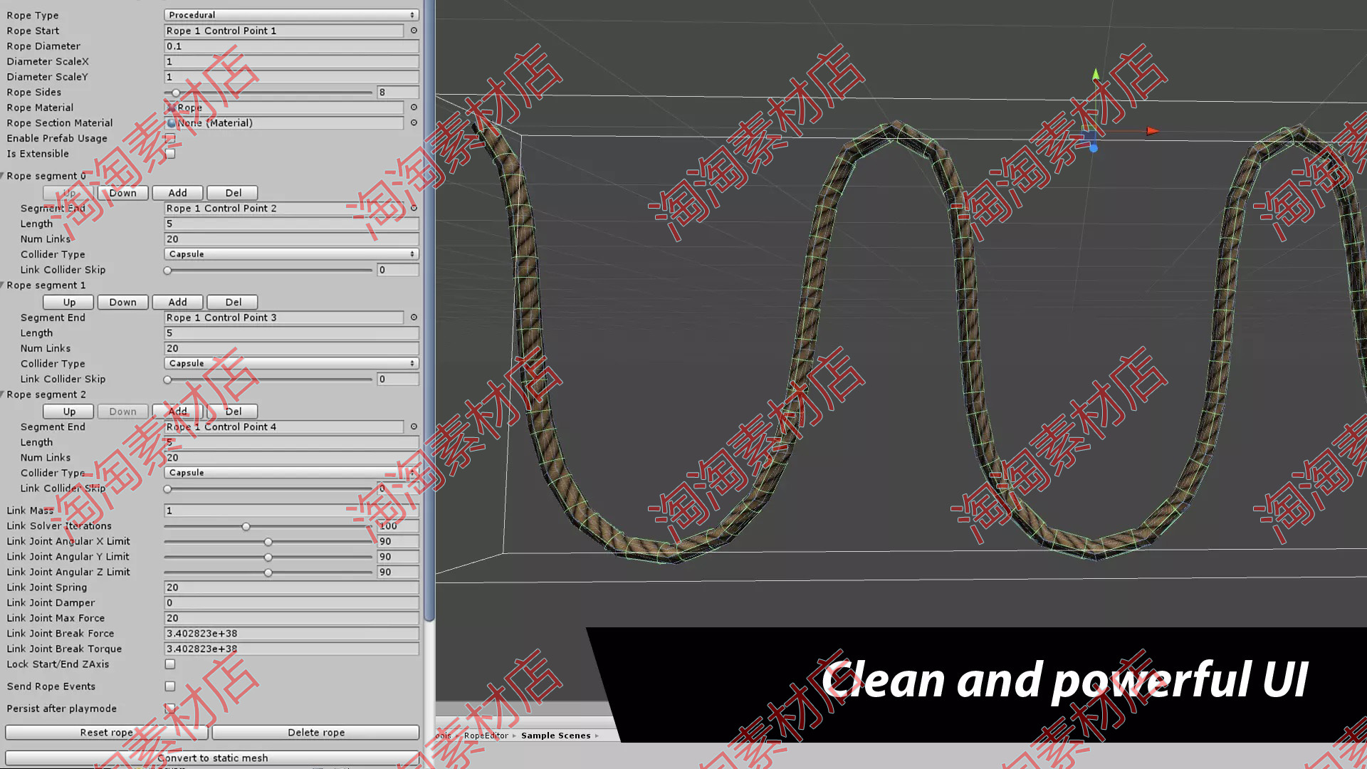 Unity3d Ultimate Rope Editor1.26终极物理绳索制作工具插件-图2