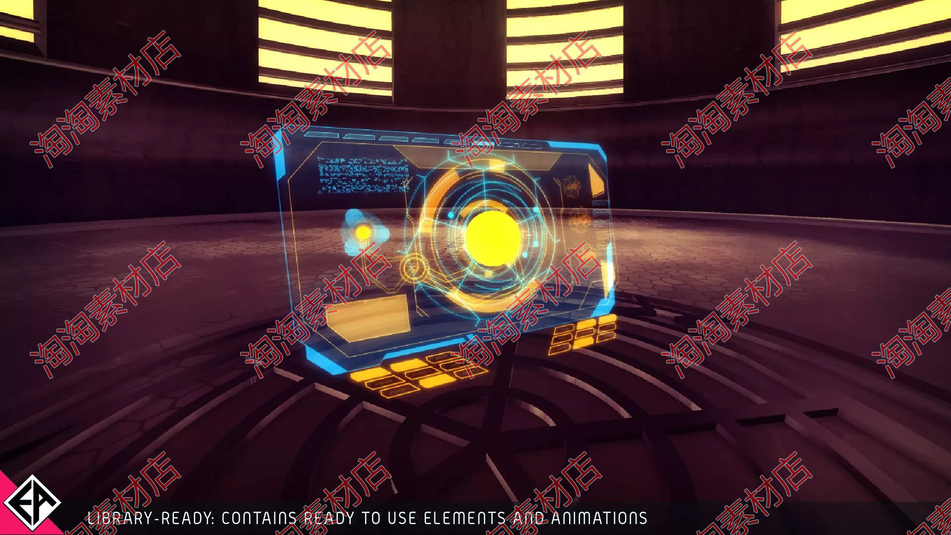 Unity Customizable SciFi Holo Interface 1.6.2 科幻全息类UI界 - 图0