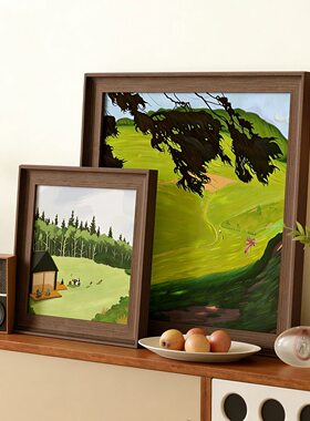 绿色玄关挂画餐厅饭厅斗柜桌面摆画客厅卧室床头画墙上小幅装饰画