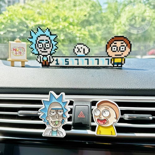 瑞克和莫蒂祖孙临时停挪车手机号码牌独家创意设计高端手工定制 - 图0