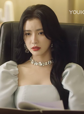 从零到一的爱情蔡卓宜景知夏同款超闪水钻颈链锁骨链女短款项链