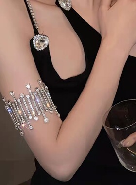 欧美奢华满钻重工夸张手镯ins小众设计手链嘻哈个性冷淡风手饰潮