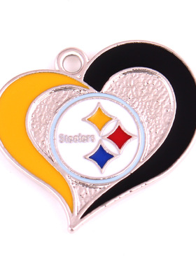 跨境 锌合金team logo Jewelry NFL 32队橄榄球滴油心形球队饰品