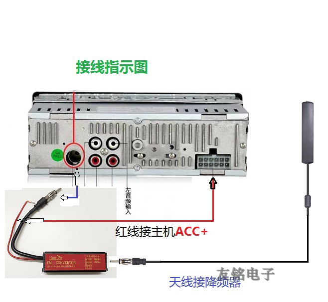 日系汽车天线收音机改装全频FM降频器放大器索尼歌乐先锋cd车载-图2