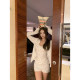 Thas9i 900,000,000 ເສື້ອຢືດ floral lace patchwork cardigan ອ່ອນນຸ້ມ ເໝາະກັບຜິວໜັງ ຊຸດໂສ້ງຂາສັ້ນ ຄໍ V ຜູ້ຍິງ