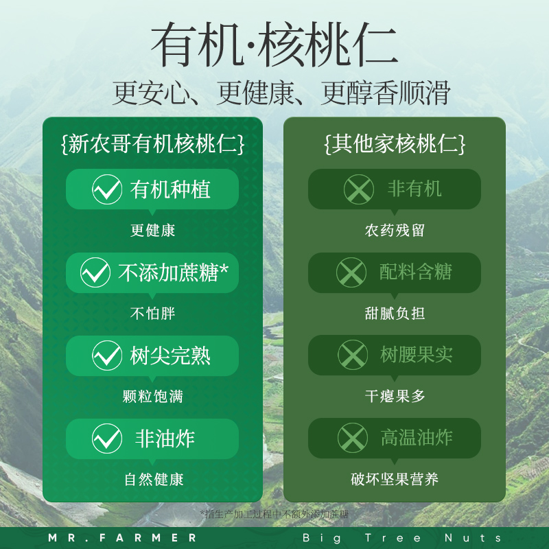 新农哥大颗粒云南有机核桃仁新鲜罐装核桃肉原味无添加2025新货