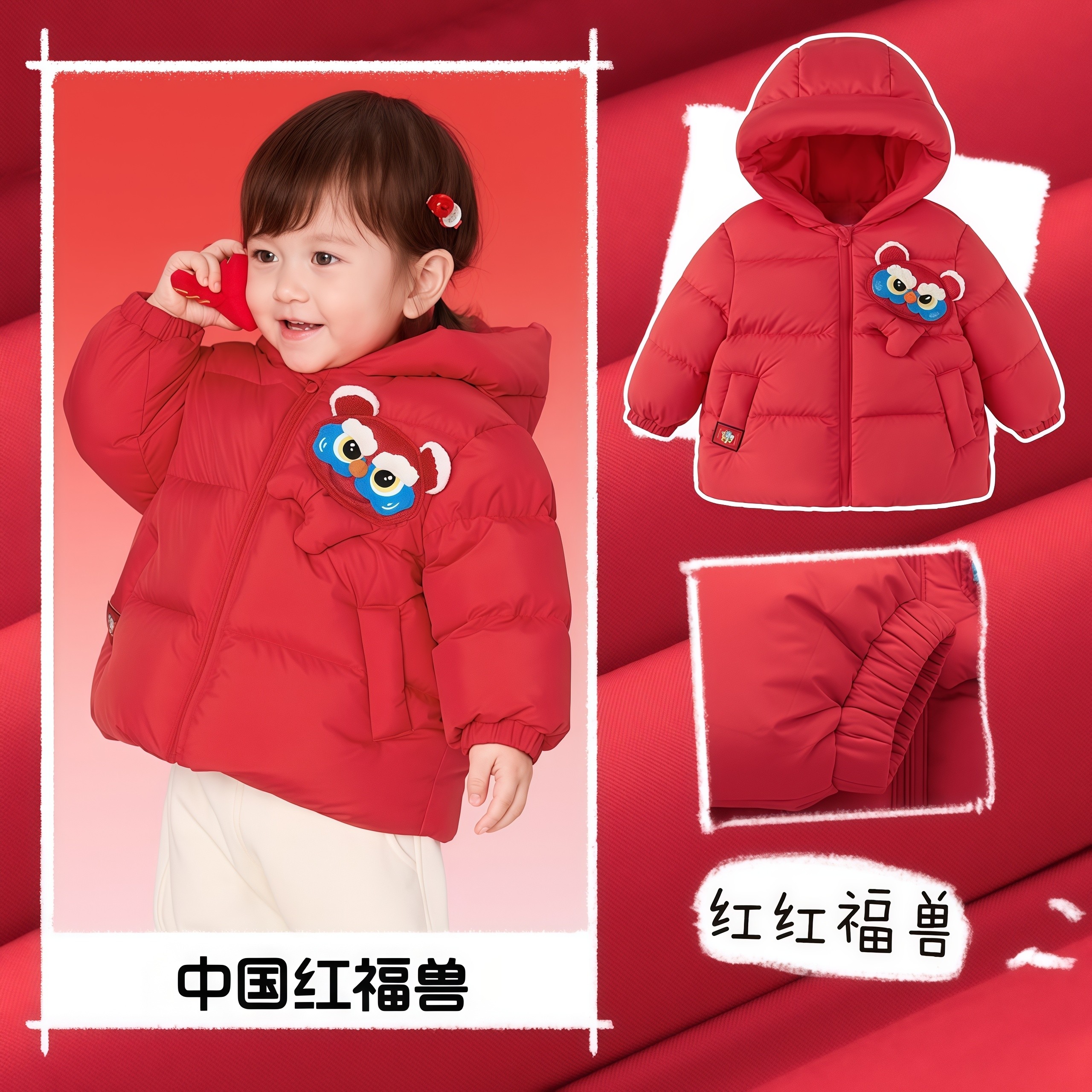 品牌儿童羽绒服婴儿衣服冬装2025新款新年男女宝宝保暖外套拜年服,淘宝优惠券,粉丝福利购,淘宝优惠卷