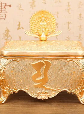 正品常年摆件李居明吉祥物摆件孔雀明王大财箱办公室四大财位长期