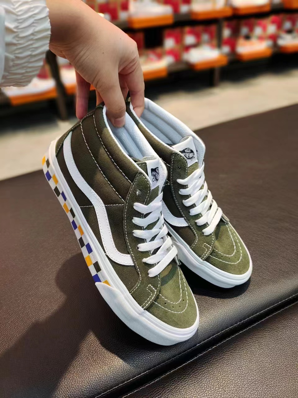 VANS SK8 MID 高帮 墨绿色 男女同款VN0A391F2BN - 图2