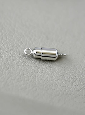 DIY珍珠配件 S925 纯银单排珍珠项链扣头 金色银色手链串珠磁吸扣