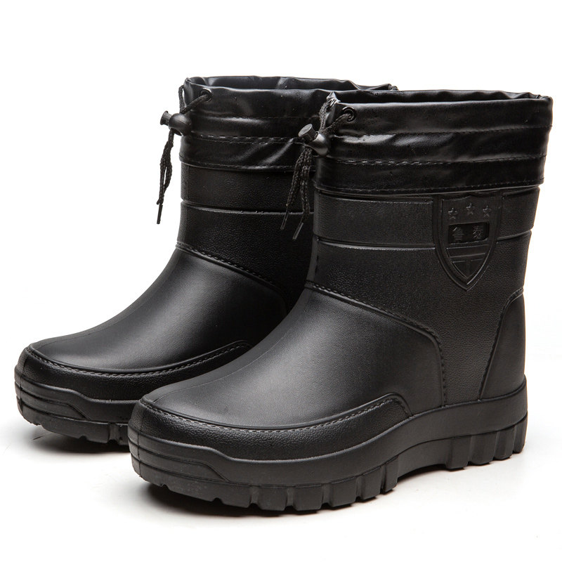 冬季加绒雨鞋男中筒雨靴轻便防滑加厚水鞋大码保暖胶鞋防水工作鞋,淘宝优惠券,粉丝福利购,淘宝优惠卷