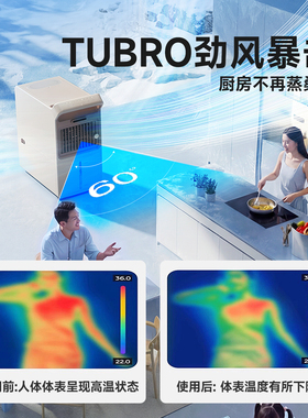 卡蛙厨房冰雾扇专用电风扇小空调冷风机家用防油烟制冷非壁挂水冷