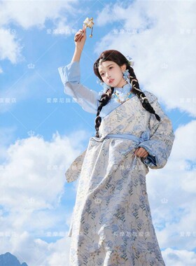 藏族服装女云南少女旅拍丽江爆款藏袍新款西藏服清新民族写真摄影