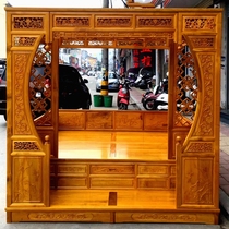 Solid Wood Moon Cave Home Innate Wedding Elm Wood Shelf Bed Treading Bed Ming Clear Plus-size Flowers Bed Red Wood New Chinese Style Large Bed