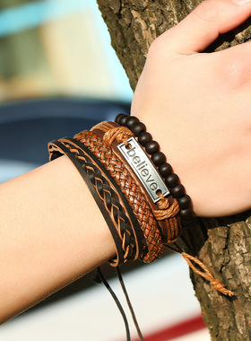 2026新款女船锚复古皮质手链