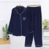 Cotton giặt gạc đồ ngủ phụ nữ mùa xuân và mùa thu cotton crepe vải dịch vụ nhà dài tay phù hợp với quần áo mùa hè điều hòa không khí - Pyjama đồ bộ cát hàn Pyjama