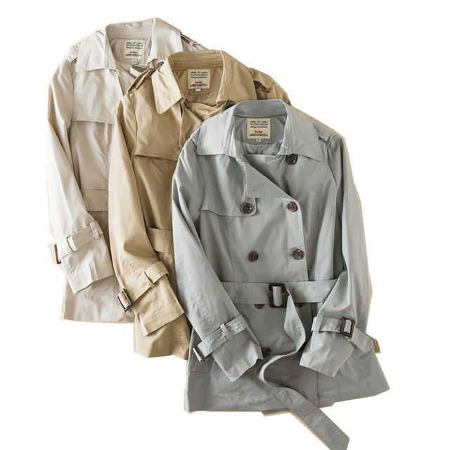 Short coat slim basic solid color commuter windbreaker