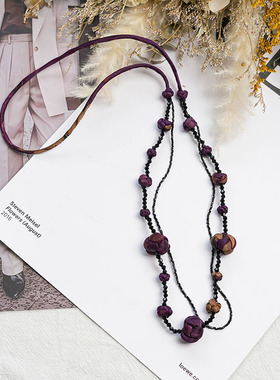 真丝香云纱纽扣结项链扣吊坠桑蚕丝挂坠国风