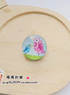 小动物花朵小鱼玻璃徽章宝石胸针