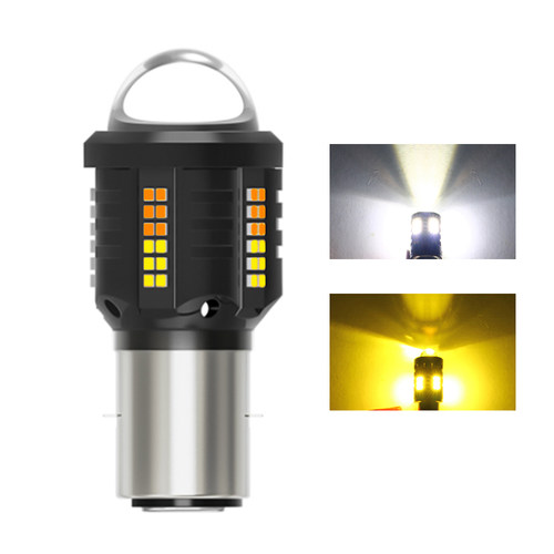 摩托车LED激光大灯透镜远近光一体三爪H4单爪P15D双爪电动车灯泡 - 图3