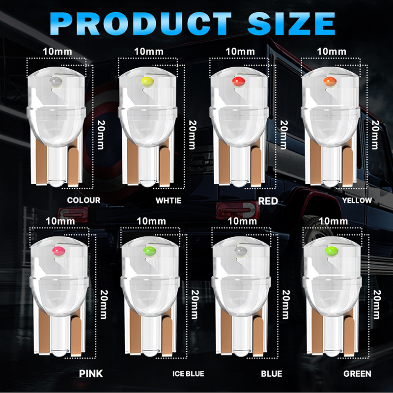 T10灯泡七彩爆闪LED示宽灯日行灯行车牌照灯示廓灯12V汽车24V货车 - 图1