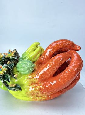 福寿安康佛手苹果石湾公仔陶瓷摆件家居装饰品乔迁开业送礼