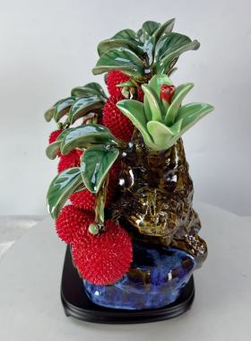 满堂红荔枝16果石湾公仔陶瓷创意家居客厅摆件开业乔迁新居送礼