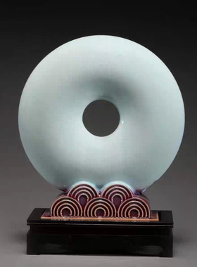 钧瓷年年有余风水摆件新中式家居客厅玄关招财装饰品乔迁开业礼品