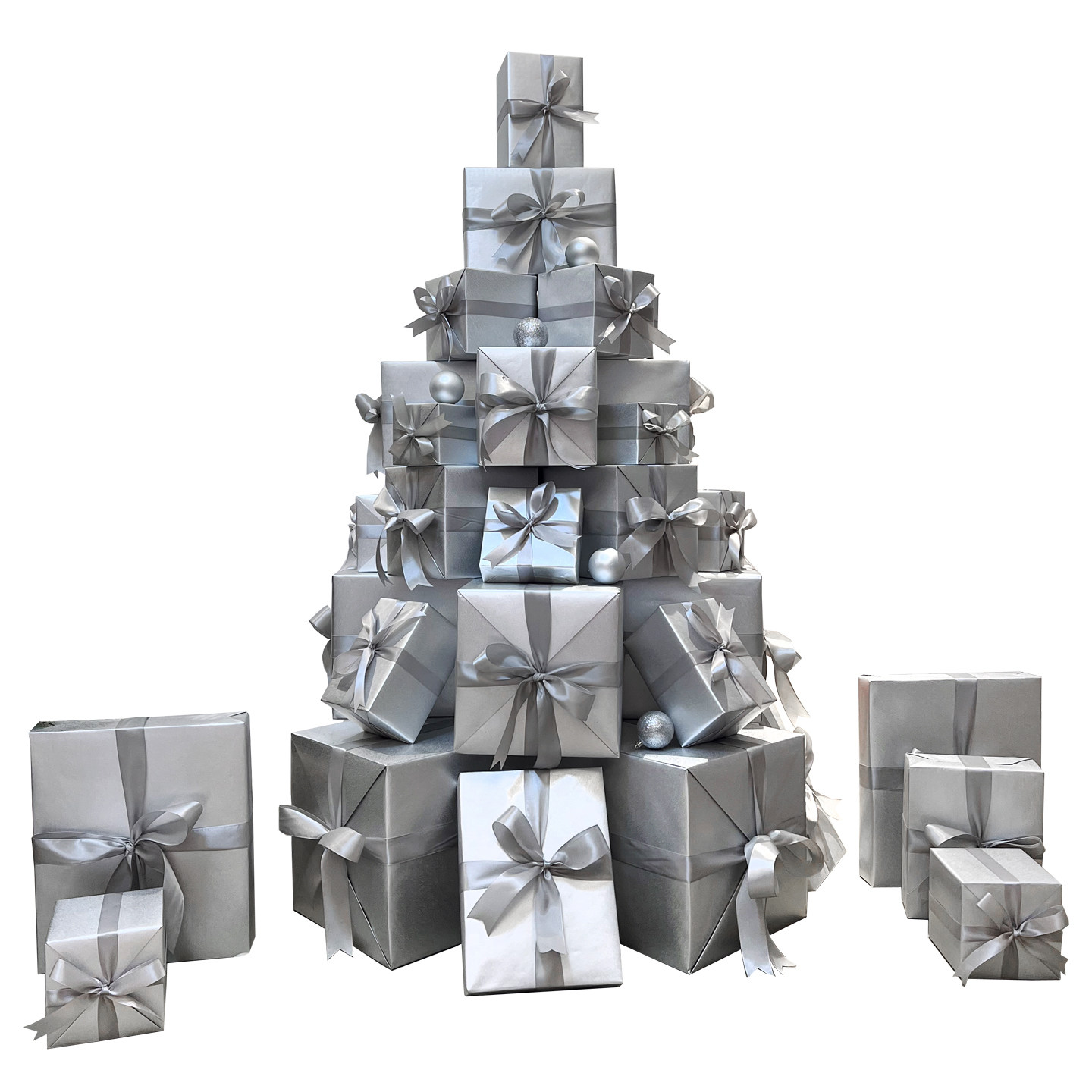 银色春节元旦装饰礼盒商场圣诞树装饰摆件中国红节庆装扮布置套餐,淘宝优惠券,粉丝福利购,淘宝优惠卷