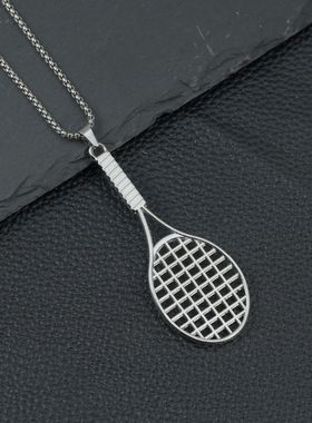 新款个性创意网球拍项链