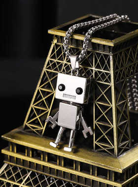 蹦迪ins个性潮机器人毛衣链