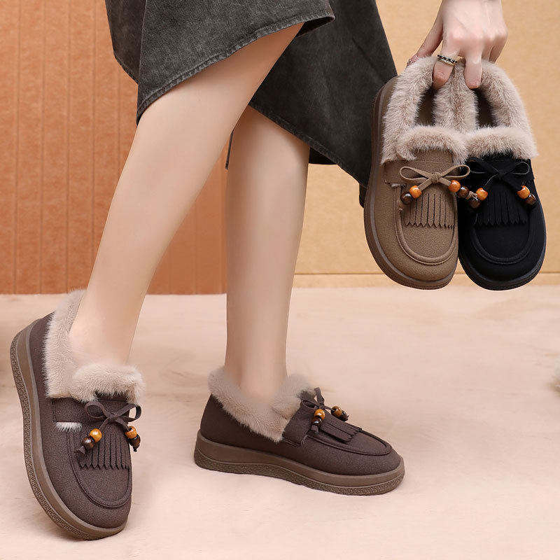 勃肯棉鞋女2025冬季新款妈妈鞋加绒保暖毛毛鞋舒适休闲复古乐福鞋,淘宝优惠券,粉丝福利购,淘宝优惠卷