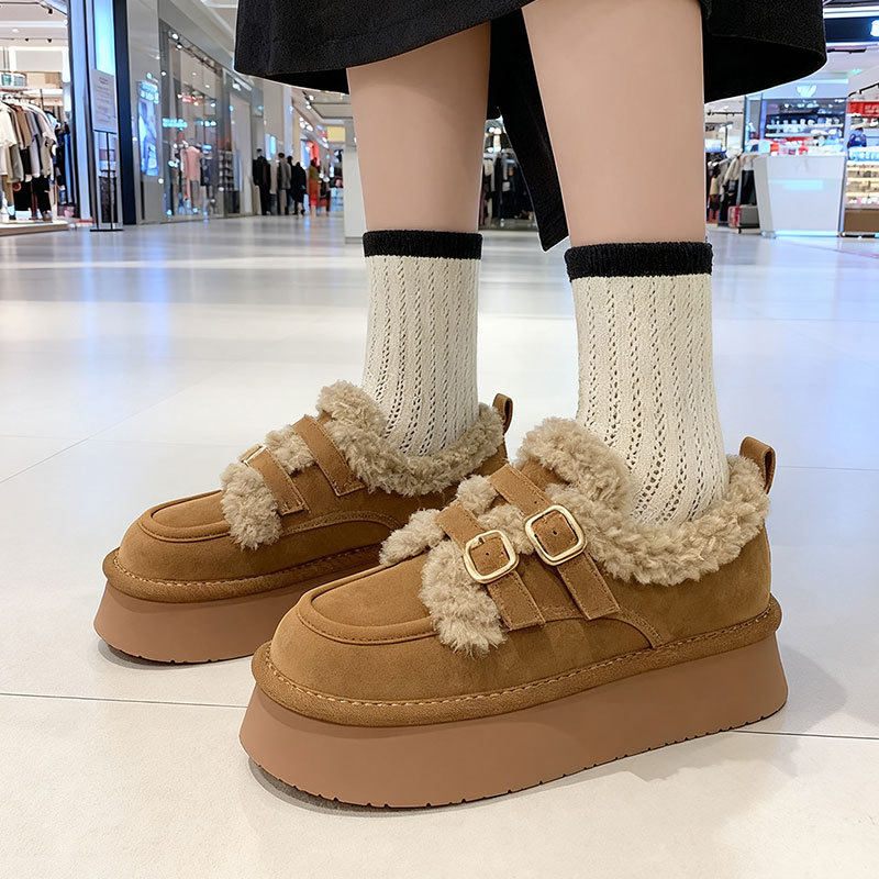 乐福鞋博肯豆豆棉鞋子保暖雪地靴女2025新款秋冬季加绒厚底勃肯鞋,淘宝优惠券,粉丝福利购,淘宝优惠卷
