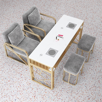 Net Red Gold High Power Vacuum Cleaner Mechia Table And Chairs Suit Single Double Trio Light Lavish Marble Medecor Shop Table