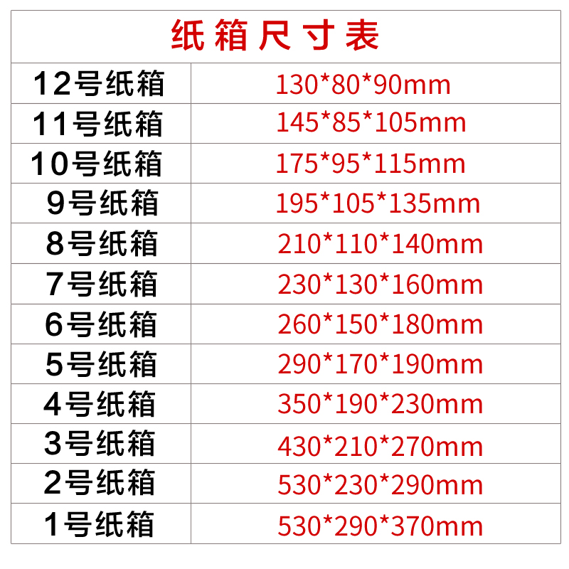 3-12号包装纸箱批发加硬加厚快递包邮淘宝打包邮政包装纸箱子定做 - 图0