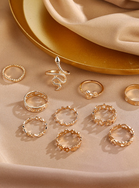 Bohemian Vintage Geometric Joint Ring women rings 女关节戒指