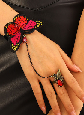 欧美蝴蝶手饰 Creative retro rings Butterfly finger Bracelet