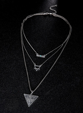 欧美三角夸张多层项链 new choker Bohemian Multilayer necklace
