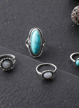 欧美跨境女复古饰品戒指 Vintage ring fashion women's jewe